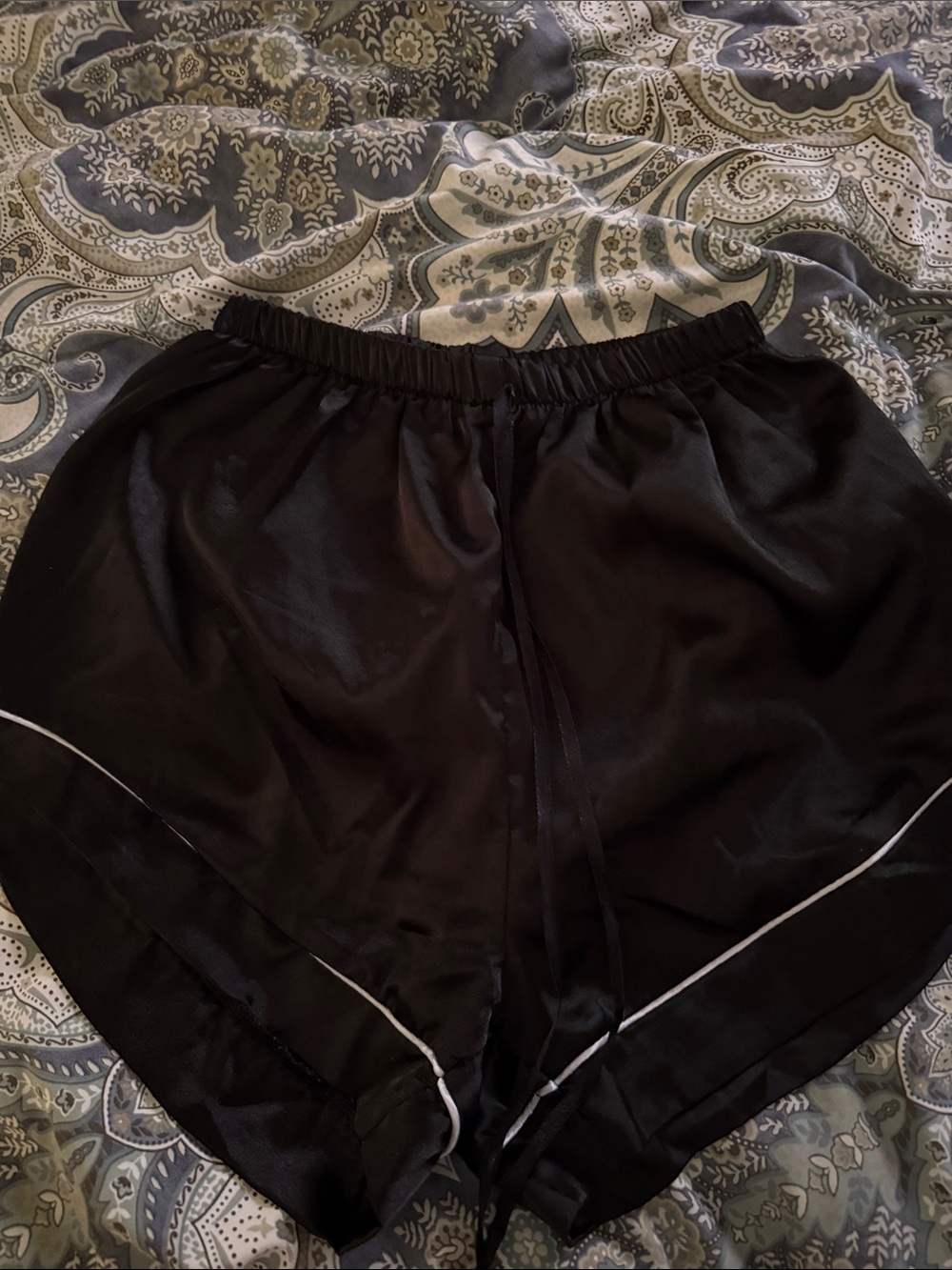 Black Women's Satin Lounge Shorts